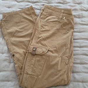 Kuhl Splash Roll Up Womens Convertible Hiking Pants Size 8 short Tan Beige